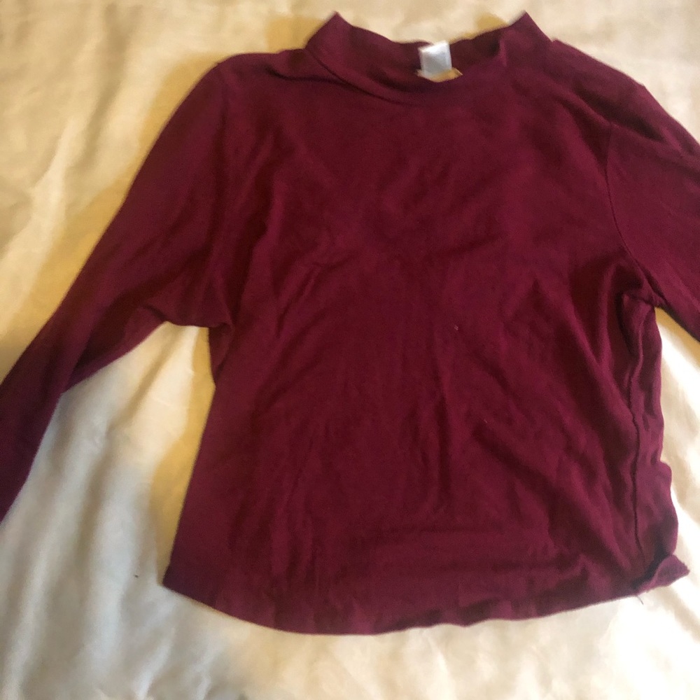 Maroon long sleeve crop top